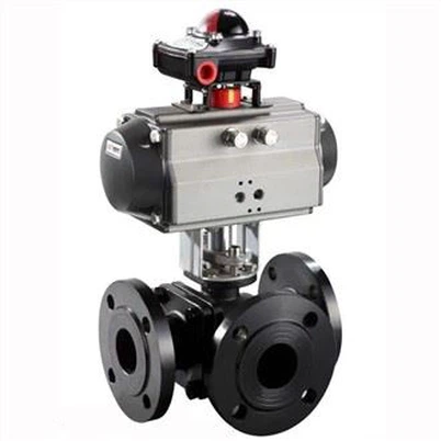 空気圧三方ボールバルブ